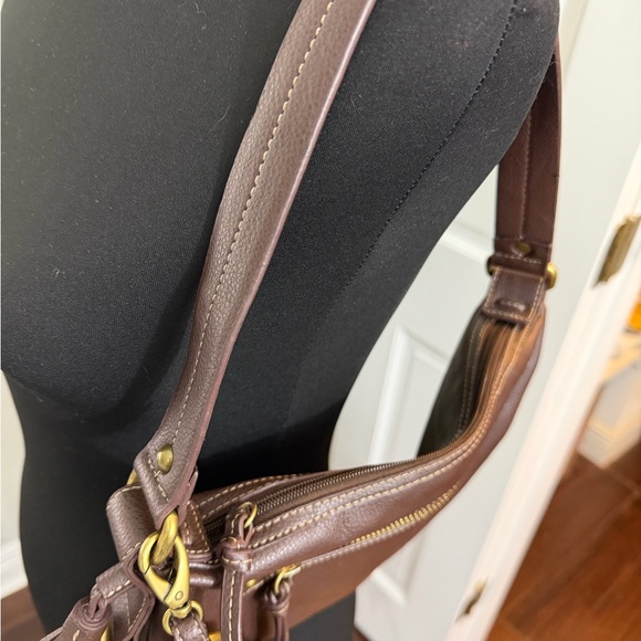 Vintage Nine West Vegan Leather Chocolate Y2K Structured Shoulder Purse - Picture 8 of 11